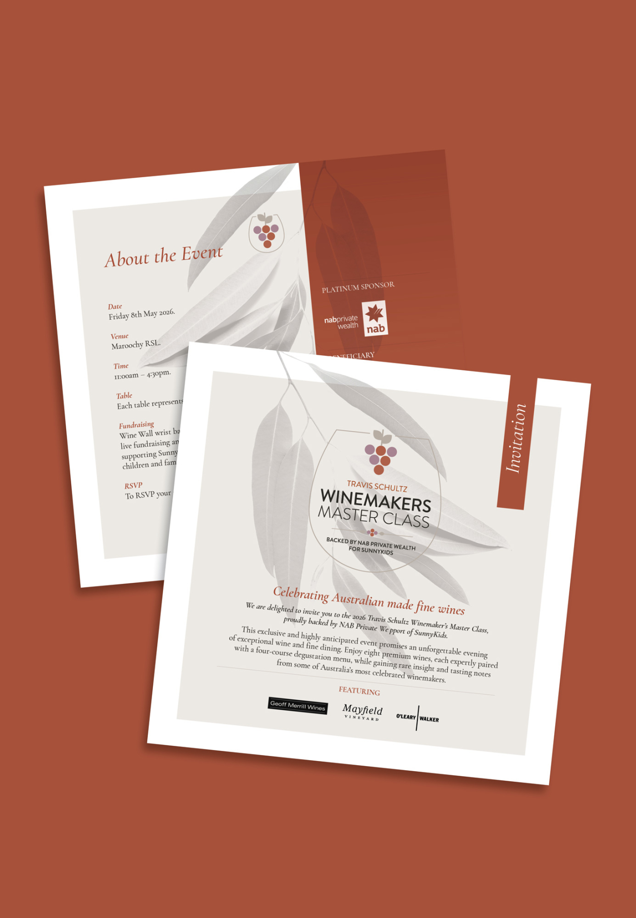 SunnyKids Winemakers Master Class dinner invite